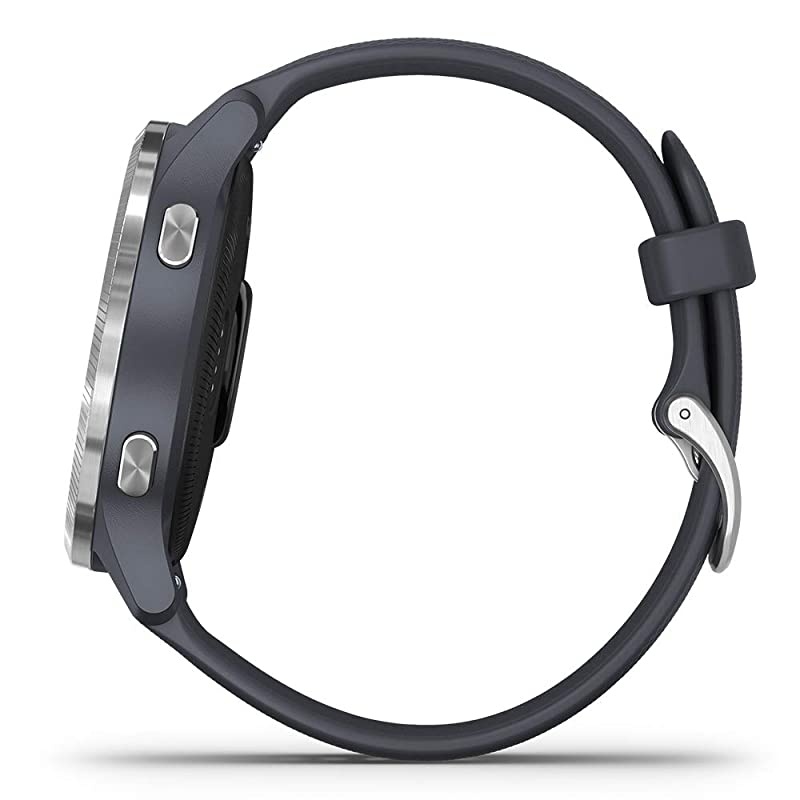 Venu (Granite Blue/Silver) Bands Bundle | +Two (2) Extra Metal Bands (Milanese Silver & Dark Gray) & HD Screen Protectors | AMOLED, Spotify & Wrist-Based HR | Fitness GPS Smartwatch