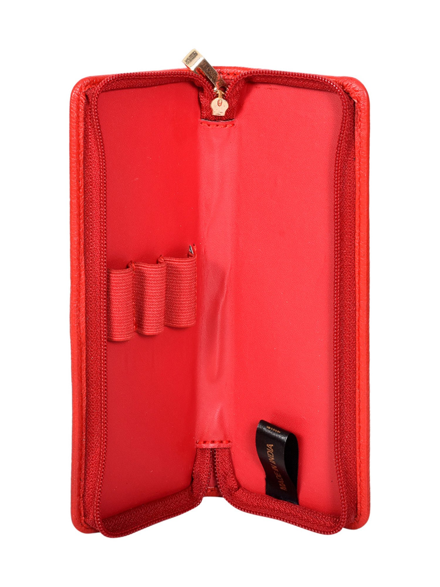SASSORA Florid Red Leather Small Pen Case