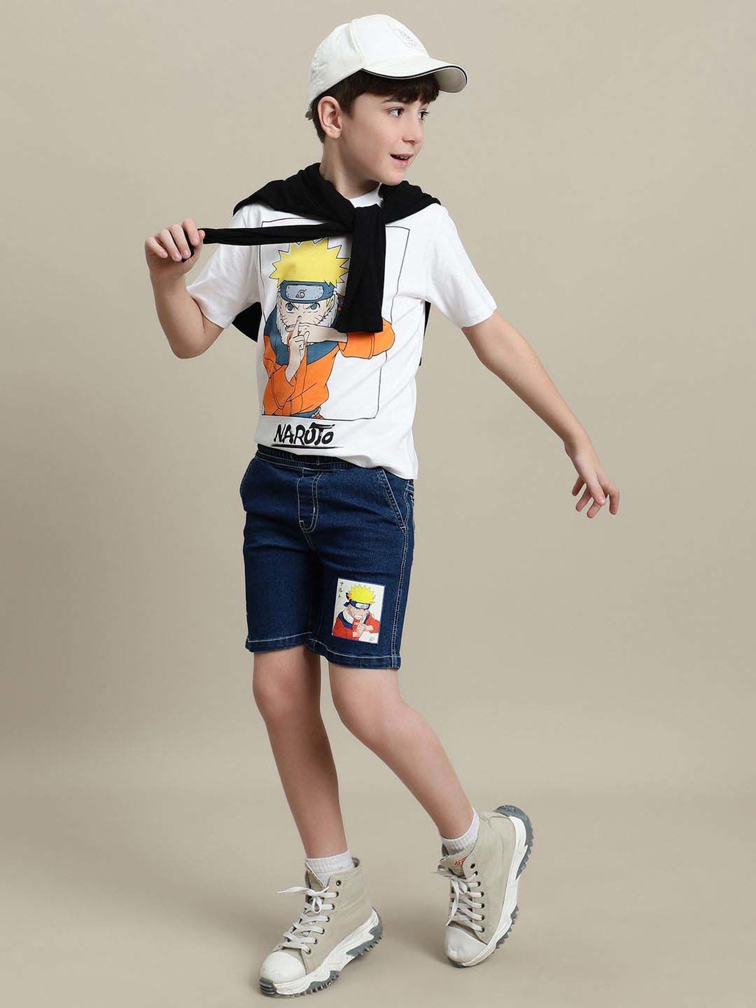 Kidsville Boys Blue Cotton Printed Short