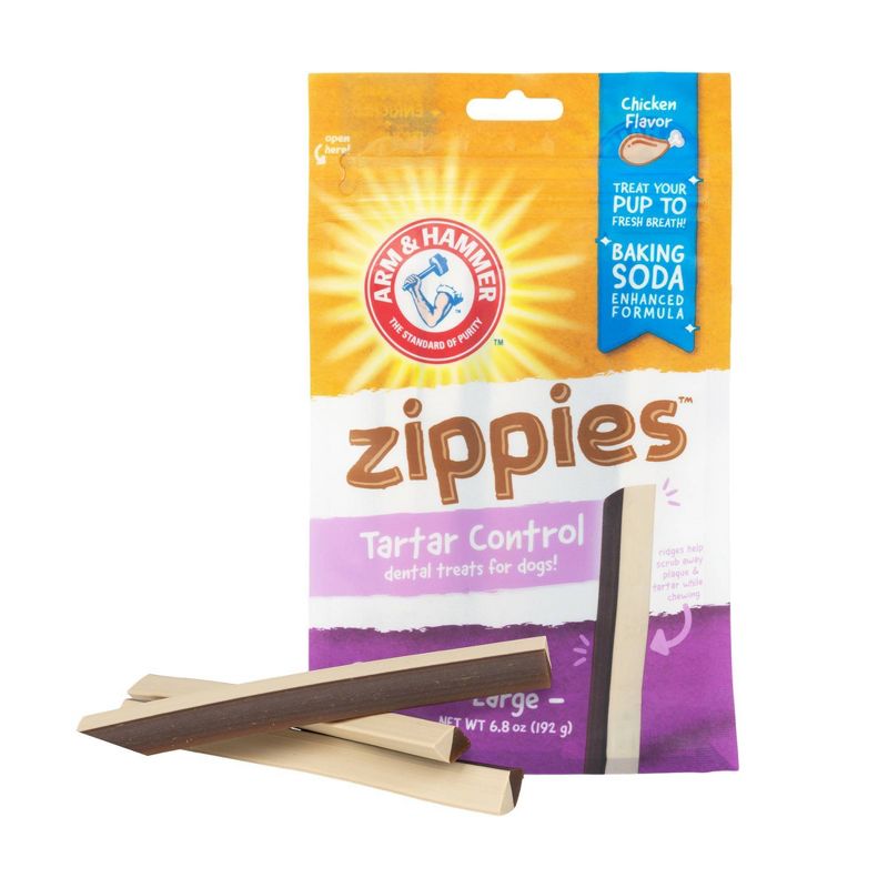 Arm & Hammer Zippies Chicken Flavor Large Dental Dog Treats - 8ct