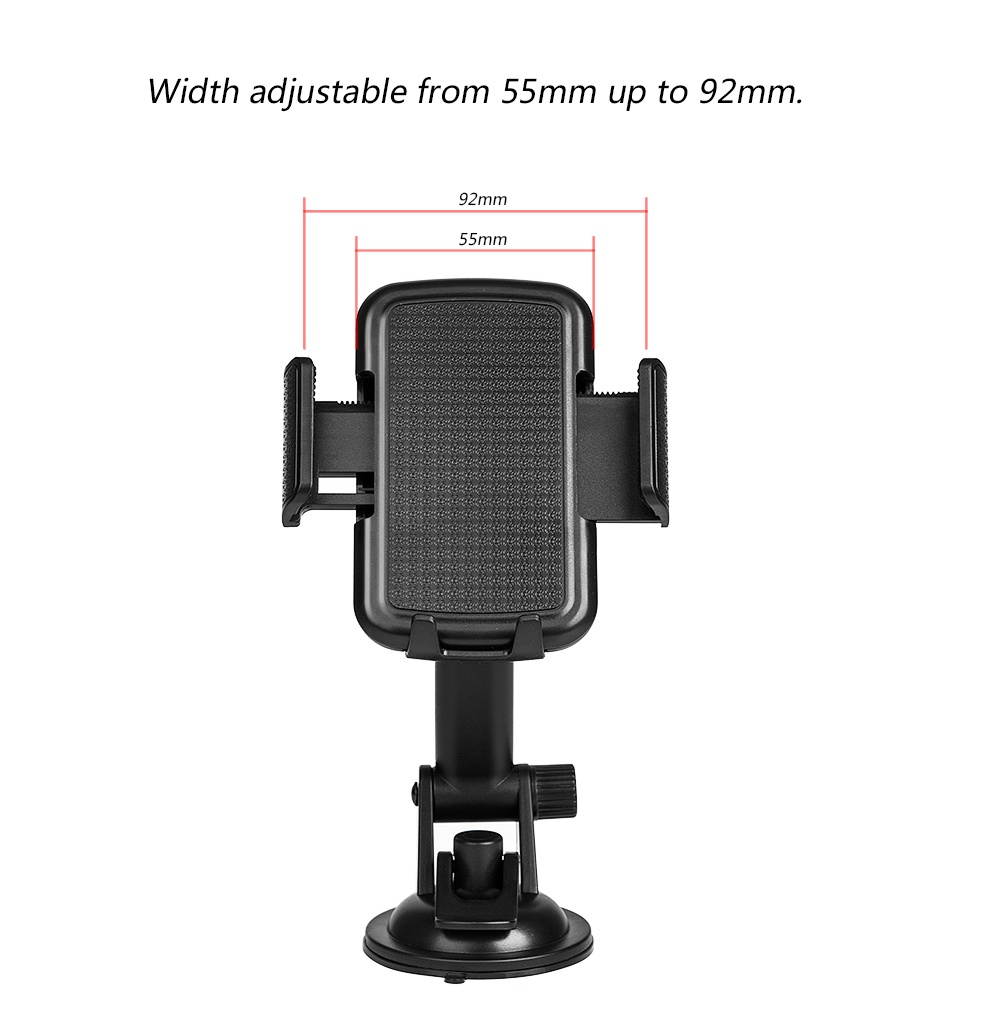 Extendable Smartphone Windshield Car Mount - Black
