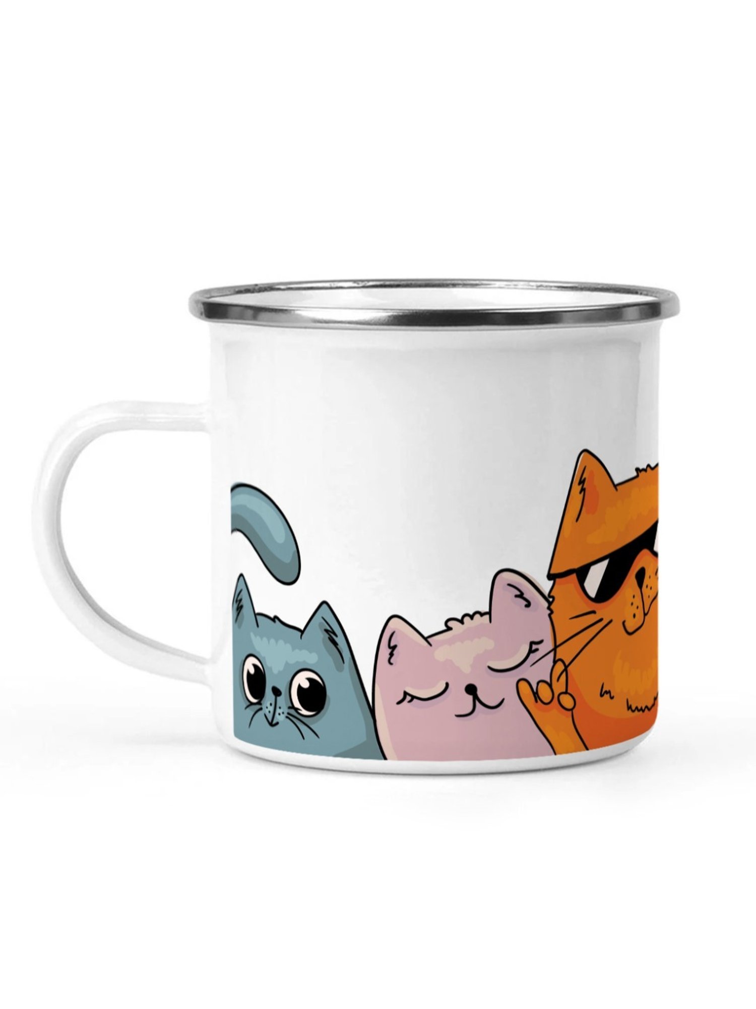 Gathari Enamel White Stainless Steel Coffee Mug