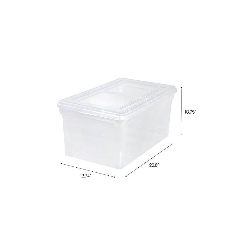 USA FB-31 Letter and Legal Size File Box, Large, Clear, 5 Count