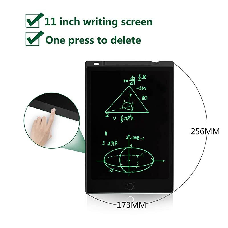 LCD Writing Tablet 11 inches Erasable Handwriting Drawing Pad Electronic Notepad Doodle Board with Magnets Gift for Kids Adults at Home School Office Black