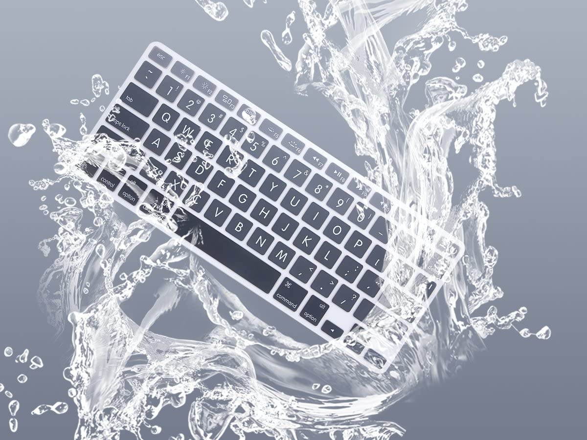 HRH Silicone Keyboard Cover Skin for MacBook Air 13,MacBook Pro 13/15/17 (with or w/Out Retina Display, 2015 or Older Version)&Older iMac USA Layout,Ombre Gray