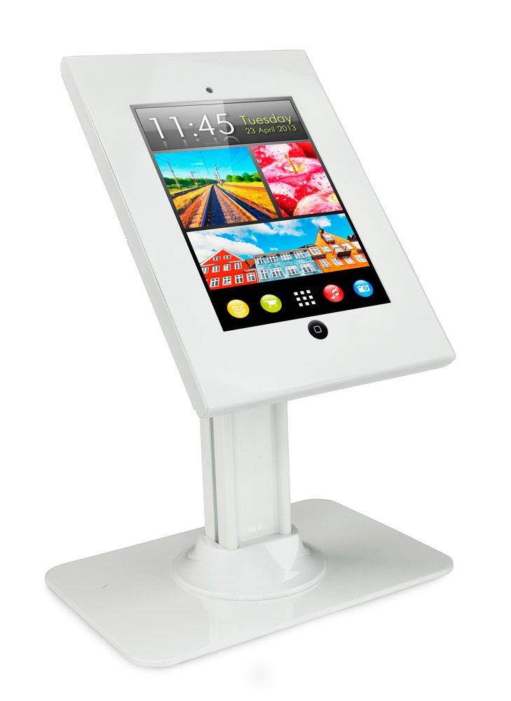 Mount-It! Tablet Security Stand Kiosk | Full Motion Anti-Theft Enclosure | White