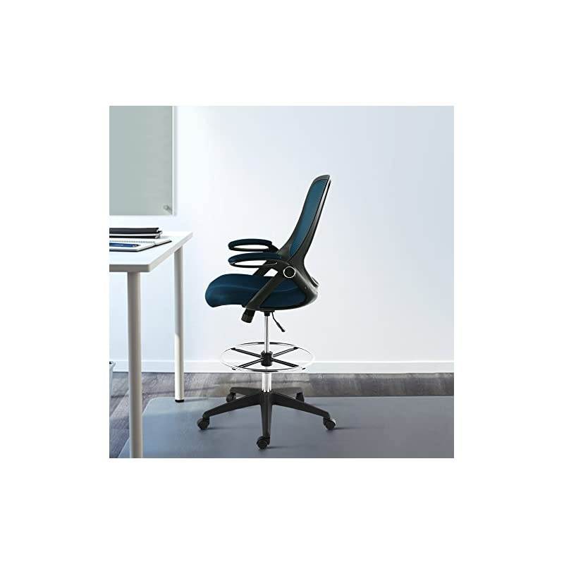 Sadia Drafting Chair in Mesh, Blue