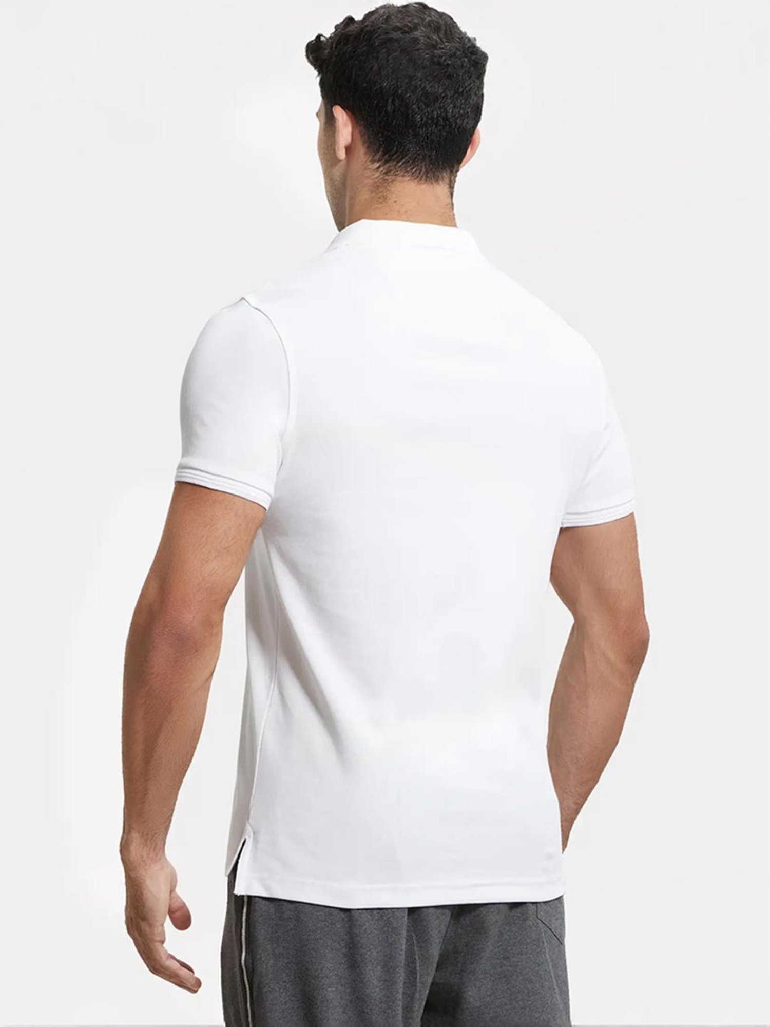 Jockey 3912 White Super Combed Cotton Rich Half Sleeves Polo T-Shirt