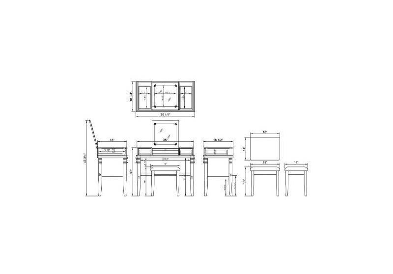 Adler Vanity Set White - Linon