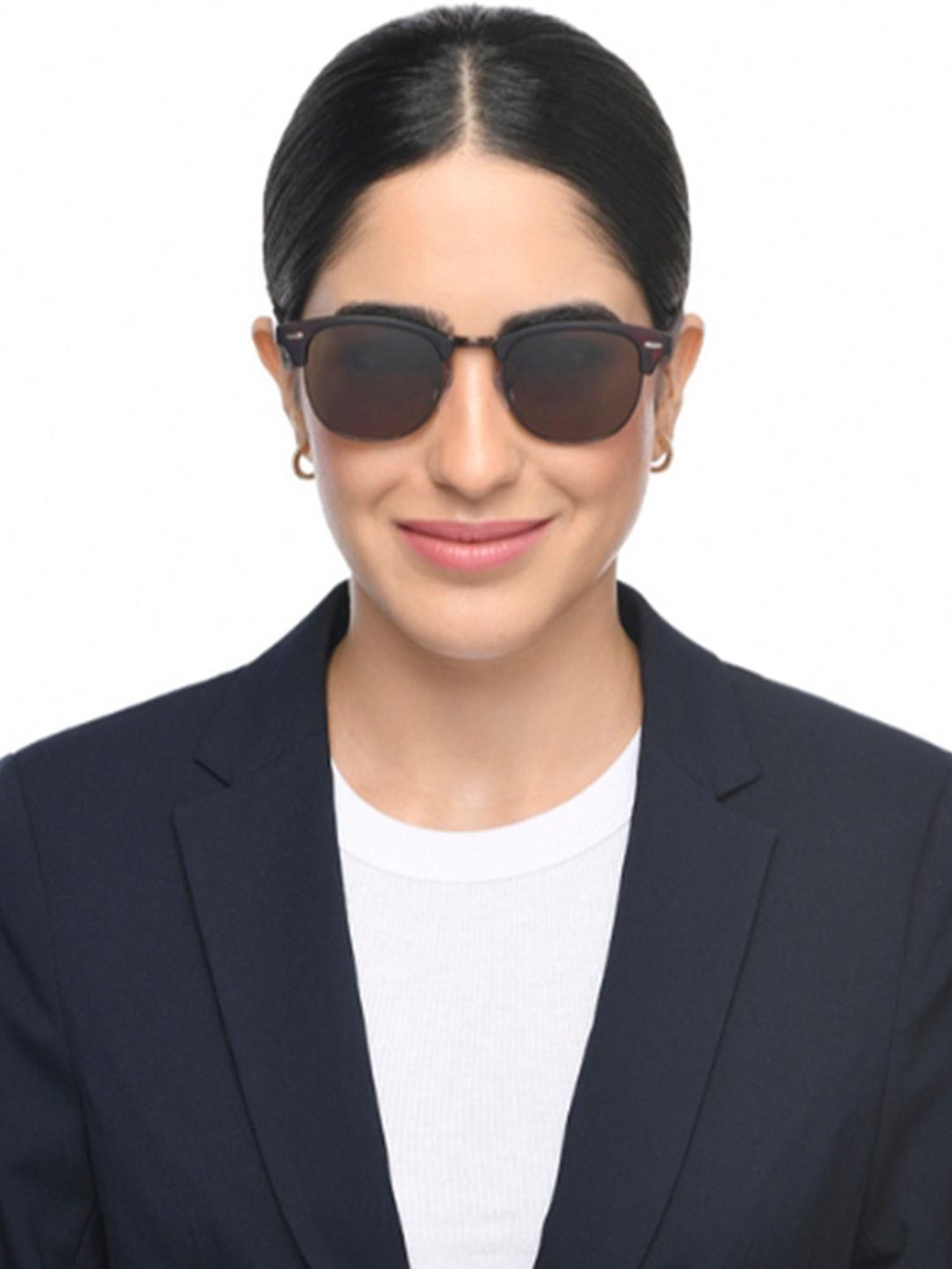 Vincent Chase Brown Clubmaster Polarised and UV Protected Lens Unisex Sunglasses