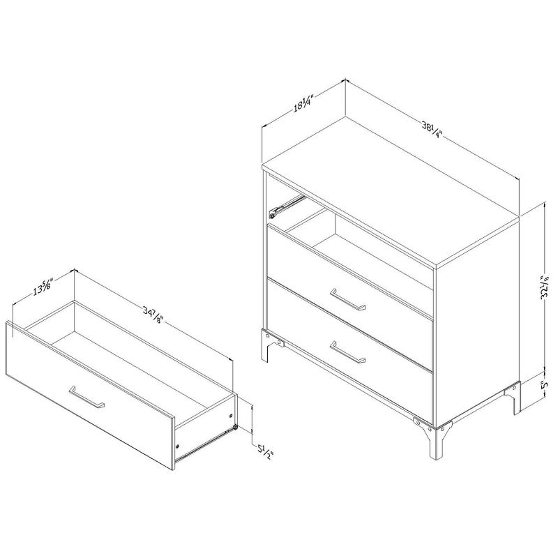 Valet 3 Drawer Chest Dresser Weathered Oak/Black - South Shore
