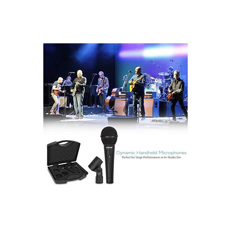 3-Piece Professional Dynamic Microphone Kit - Cardioid Unidirectional Vocal Handheld Microphone with Hard Carry Case & Mic Holder/Clip -  PDMICKT80