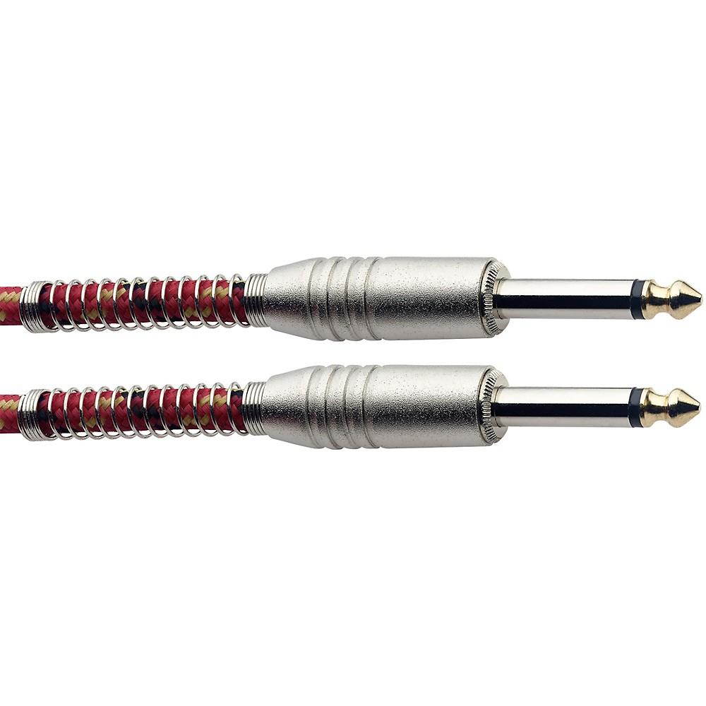 Stagg Instrument Cable Vintage Tweed Style S-Series 20 ft. Red