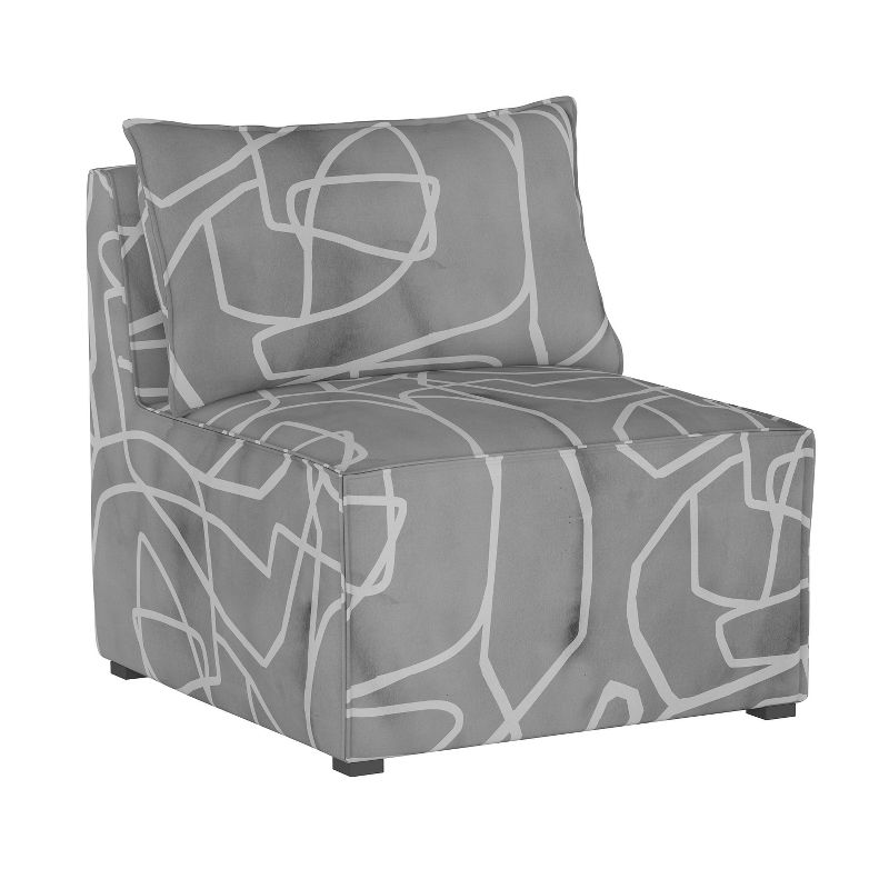 5pc French Seamed Sectional Mona Abstract Gray - Project 62™