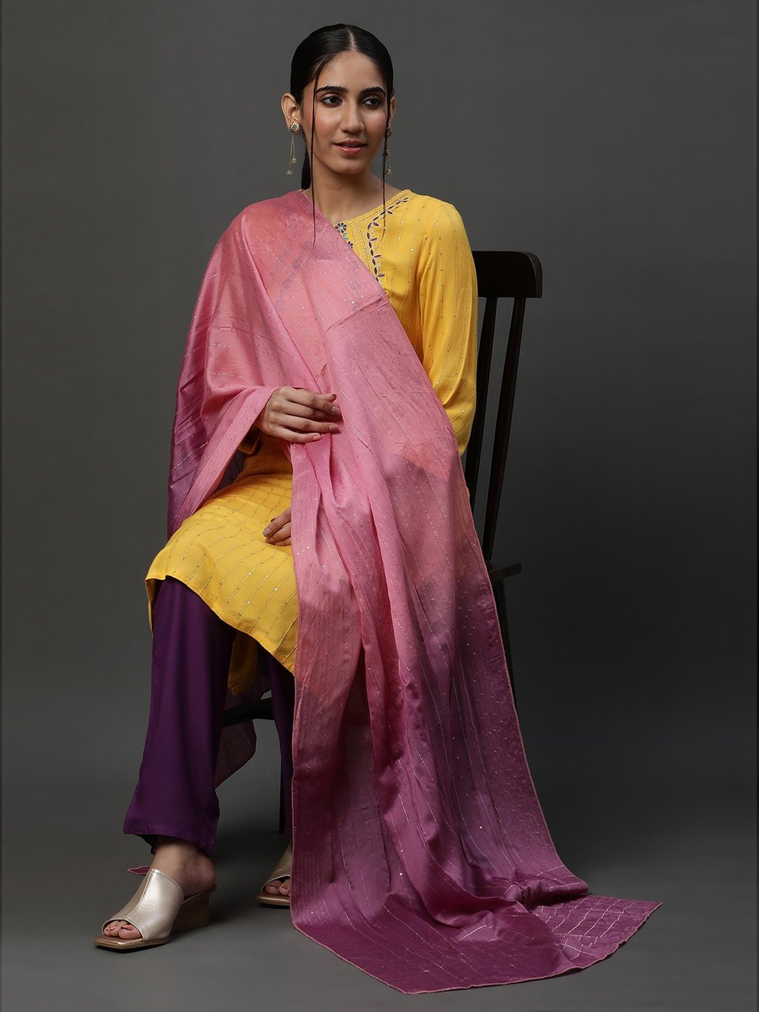 Stylum Red Plain Dupatta