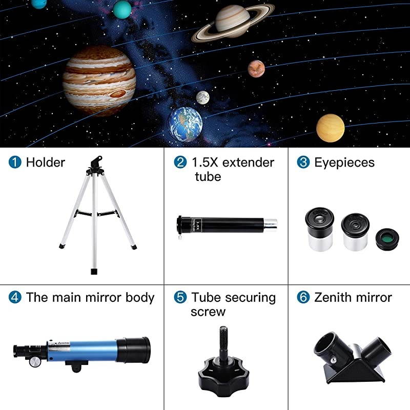 Astronomical Telescope for Kids 90X HD Zoom 36050mm Refractor with Tripod for Beginners Childrens  Small 2