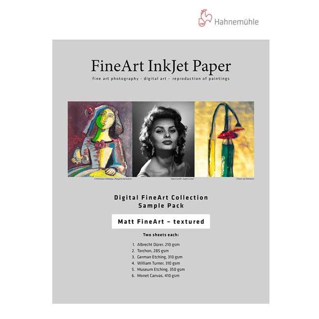 Hahnemuhle Matte FineArt Textured Inkjet Paper Sample Pack, 8.5x11", 12 Sheets