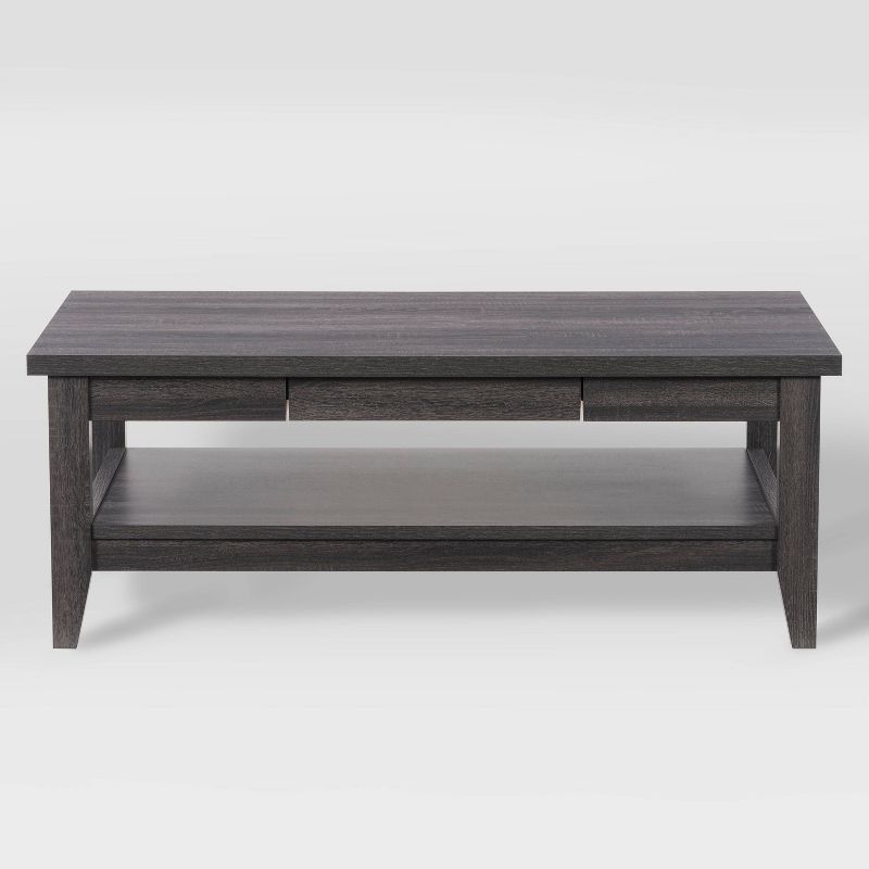 Hollywood Coffee Table with Drawers Dark Gray - CorLiving