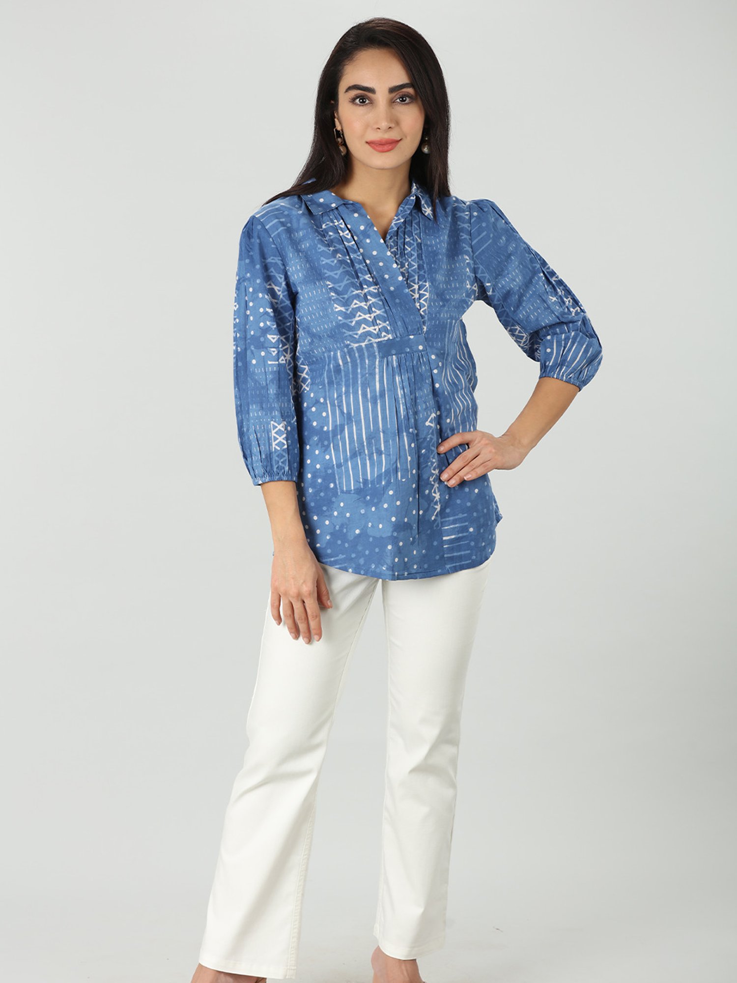 Mustard White Crepe Regular Fit Mid Rise Pants