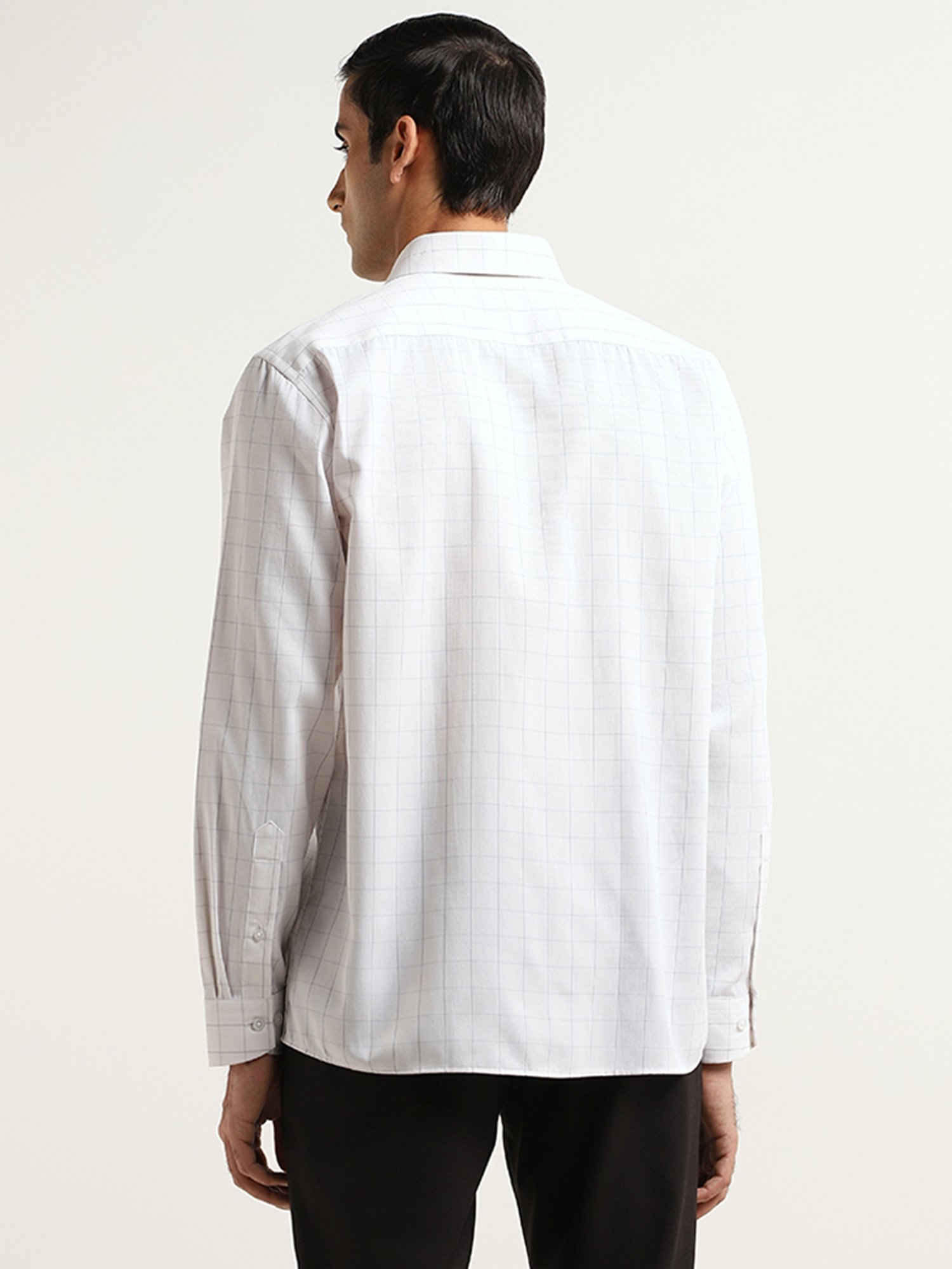 WES Formals by Westside White Checked Relaxed Fit Shirt