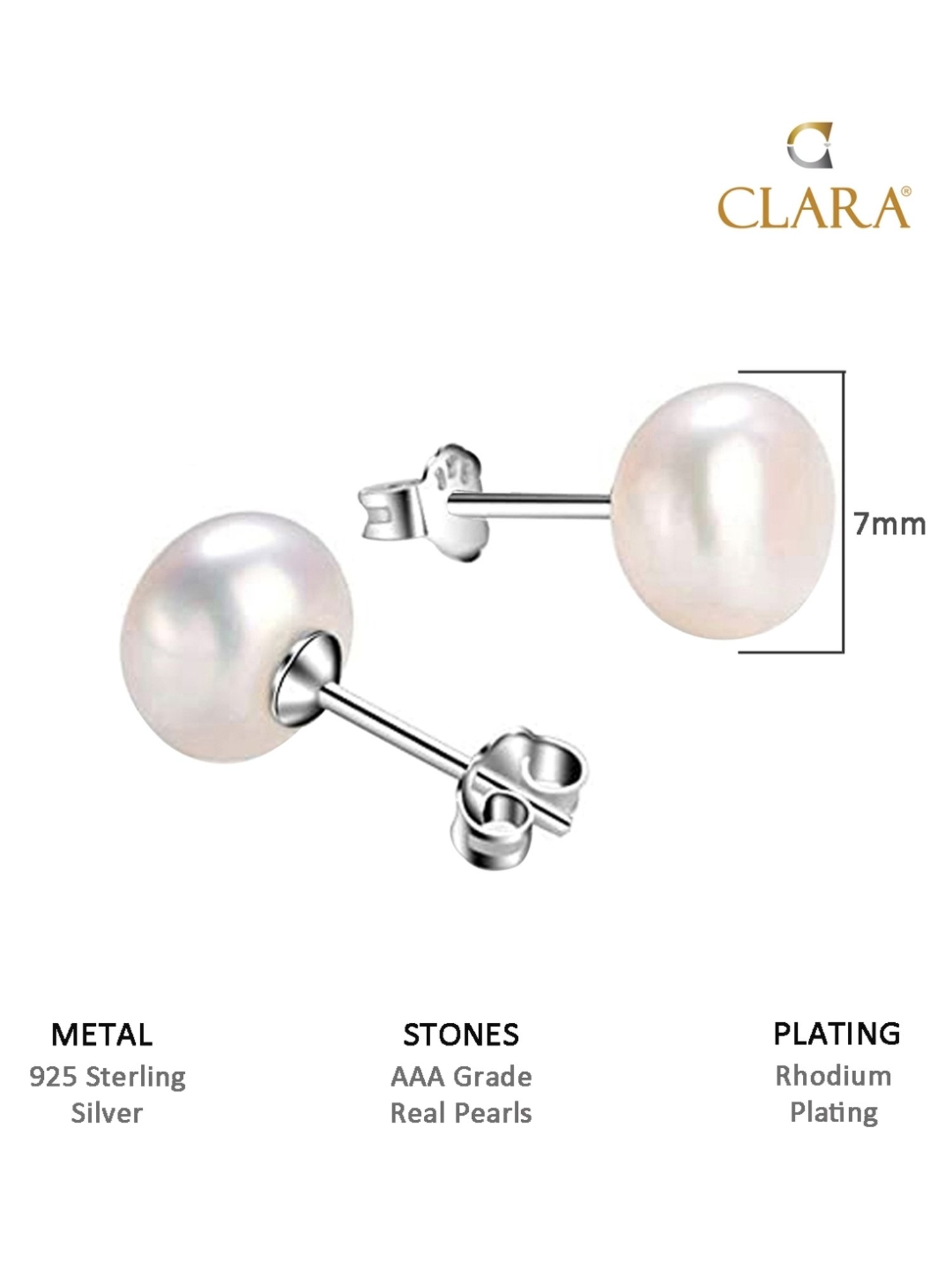 Clara 92.5 Sterling Silver Maude Earrings for Women