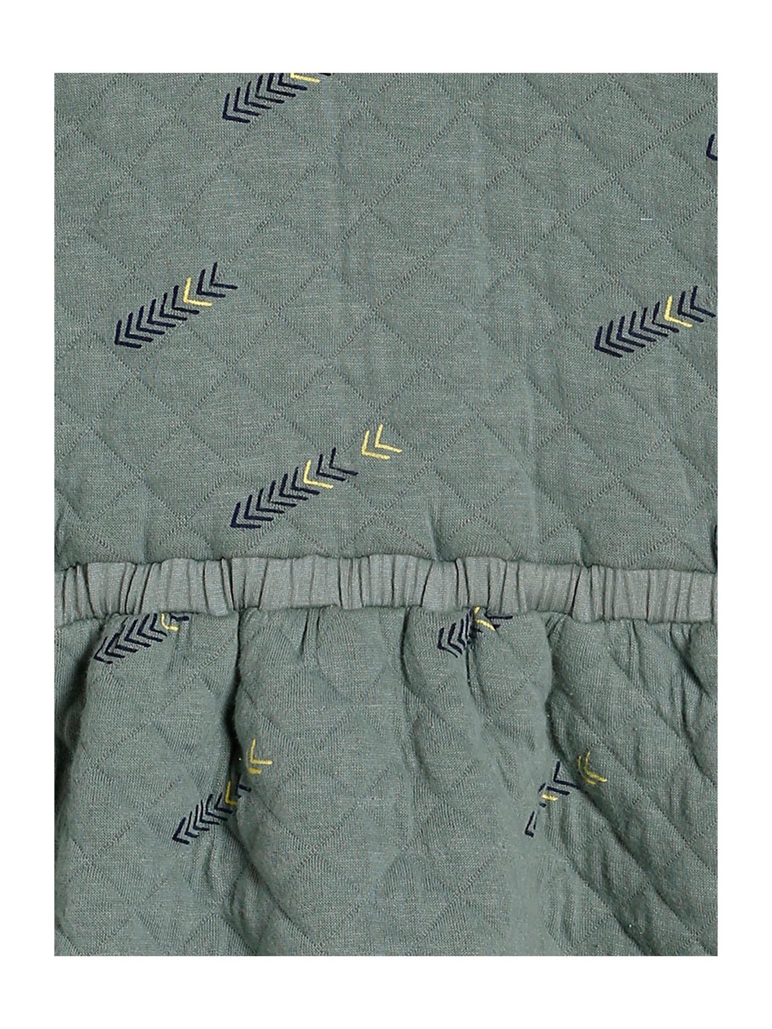 MINIKLUB Kids Green Printed Full Sleeves Dress