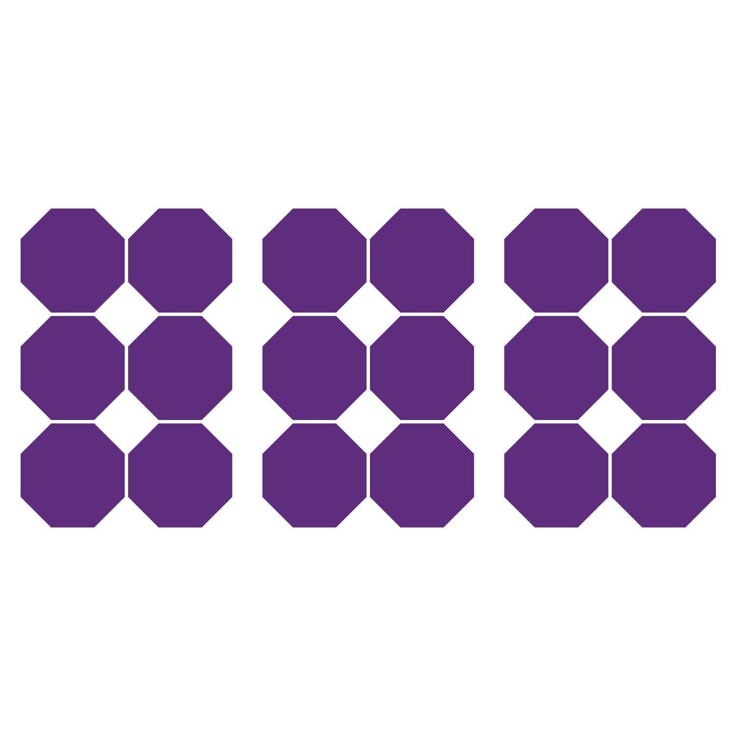 LiteMark 3.5 Inch Black Removable Octagon Decals - Pack of 18