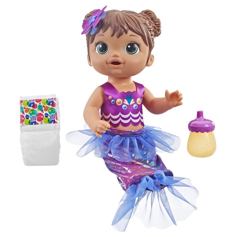 Baby Alive Shimmer 'n Splash Mermaid Baby Doll - Purple Fin