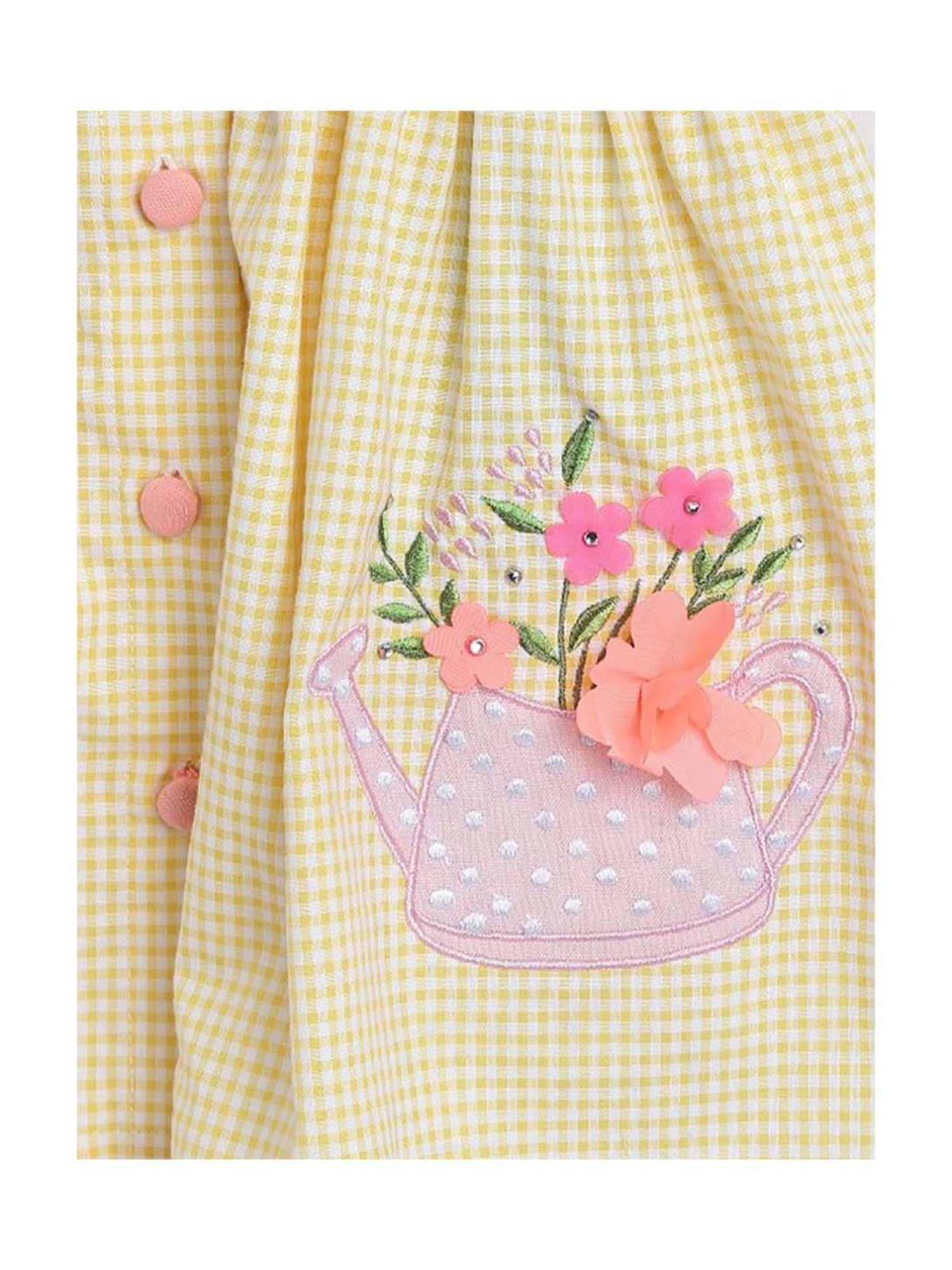 Nauti Nati Kids Yellow Embroidered Dress