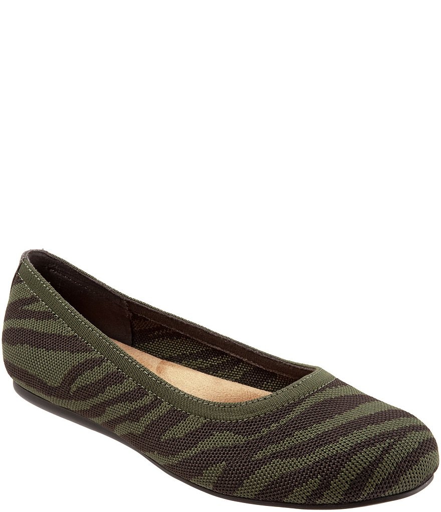 SoftWalk Sonora Tiger Print Knit Ballerina Flats
