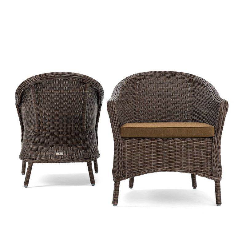 Cumberland 2pc Dining Chair Set Cafe Brown Frame Spectrum Caribou Mocha Fabric - La-Z-Boy