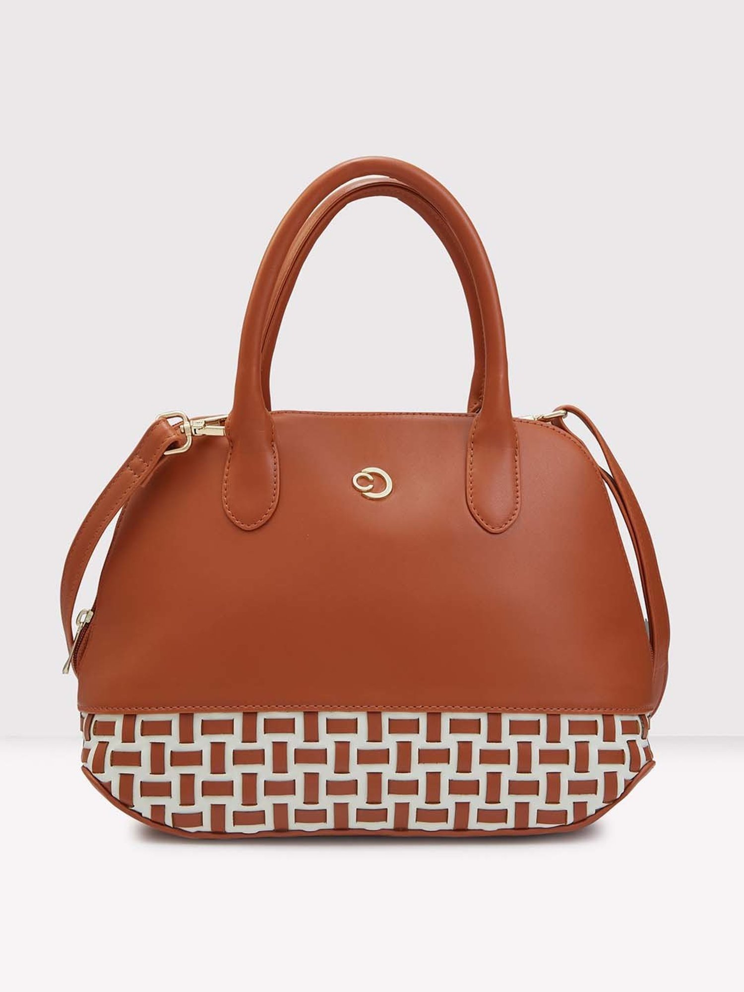 Caprese ZETA Tan Quilted Large Handbag