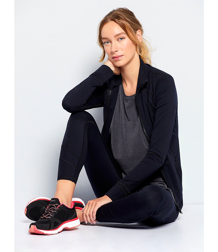 Antonio Melani Awaken High-Tech Interlock Knit Moisture Wicking Zip Front Jacket