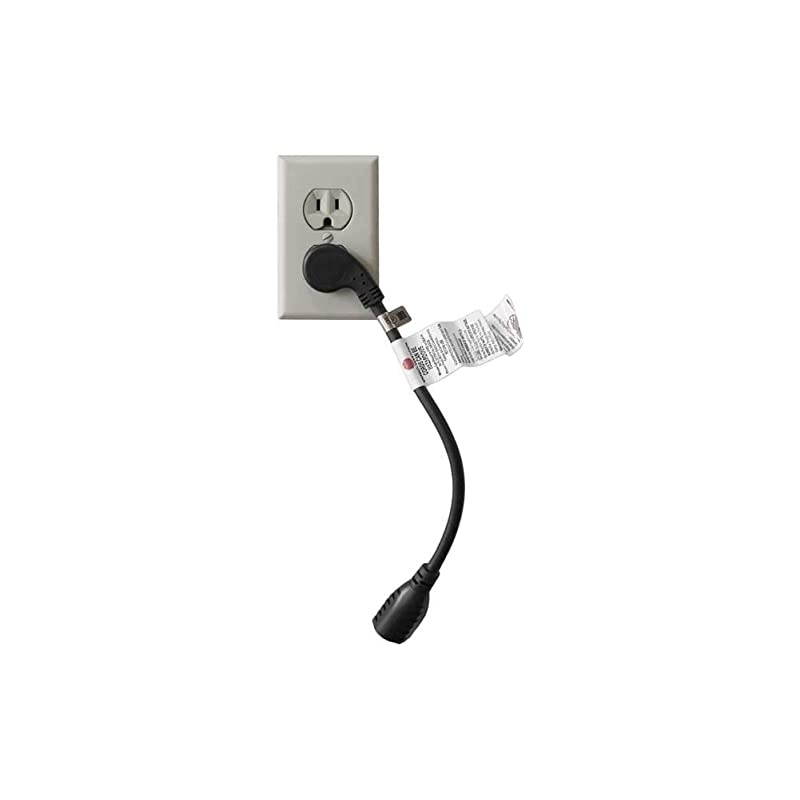 1ft 163 AWG Ultra Low Profile NEMA 515P Right Angle to NEMA 515R Power Cord Black