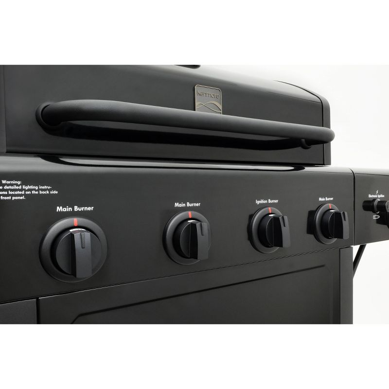 Kenmore 4 Burner Open Cart Grill with Side Burner PG-40406S0L-1 Stainless Steel and Black