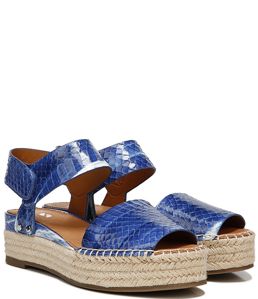 Sarto by Franco Sarto Oak3 Snake Print Leather Espadrille Platform Sandals