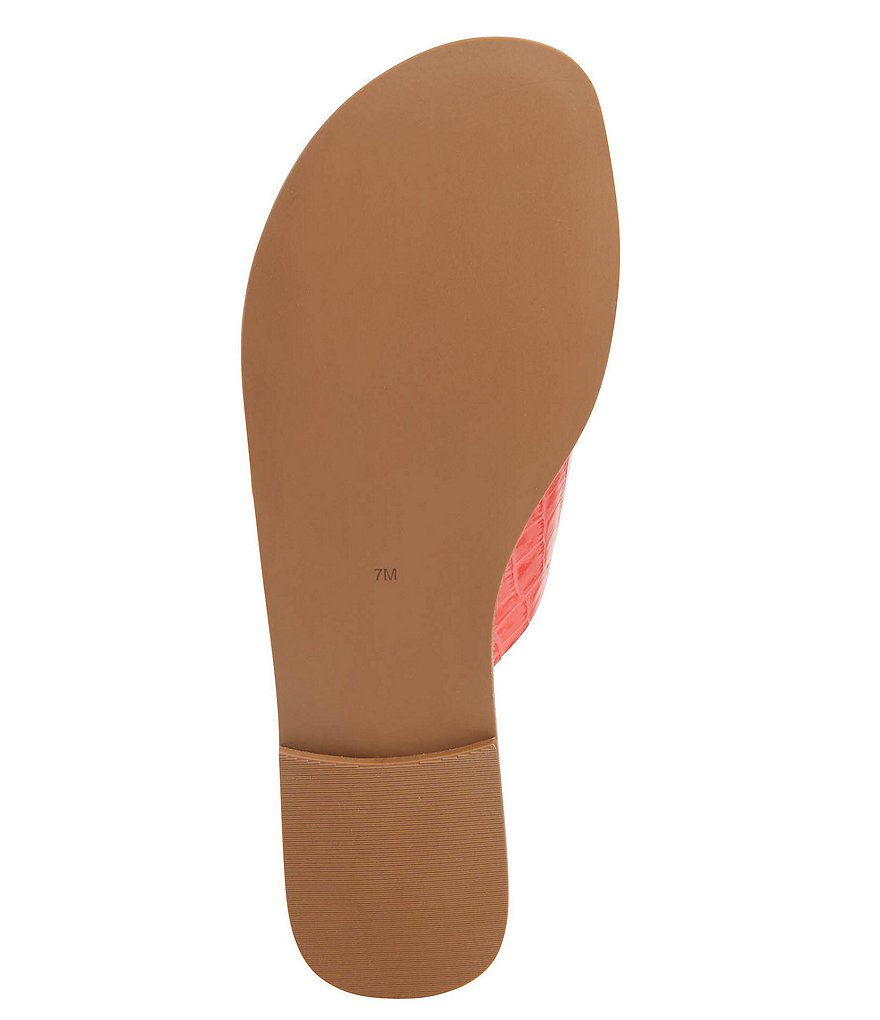 Jack Rogers Sloane Slotted X Band Croco Print Leather Slides