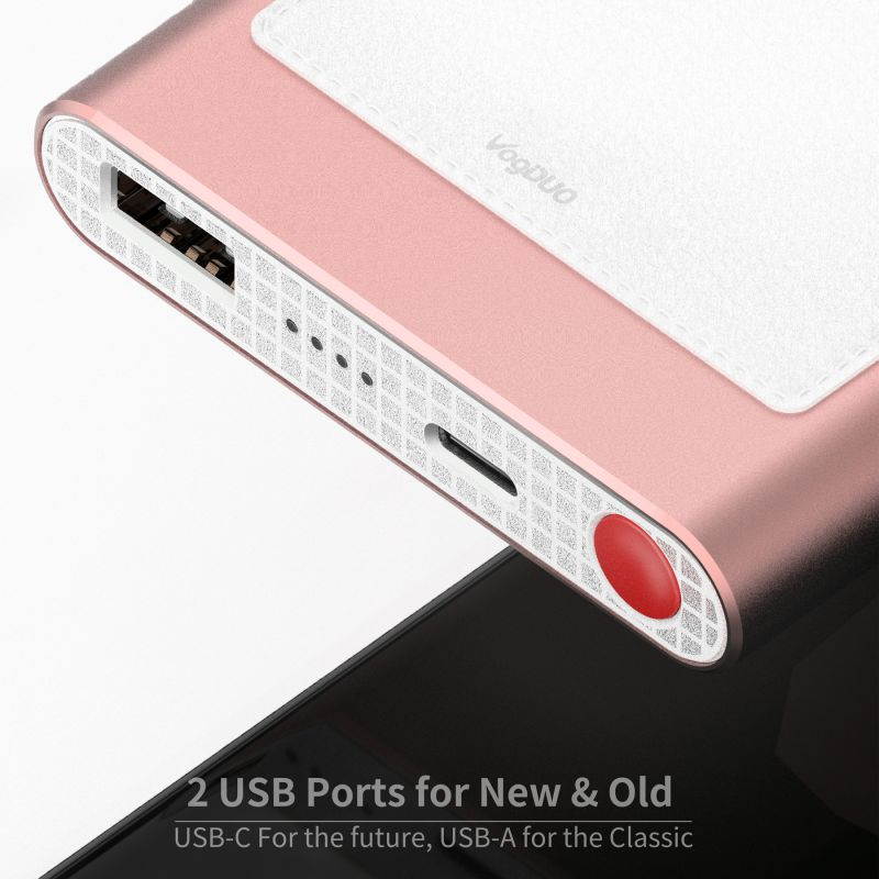 VogDUO Power Go, 10000mAh Power Bank, USB-C, Ultra-Compact, Fast charging, External Battery for iPhone, iPad, Samsung Galaxy, Android, AirPods Pro, Black