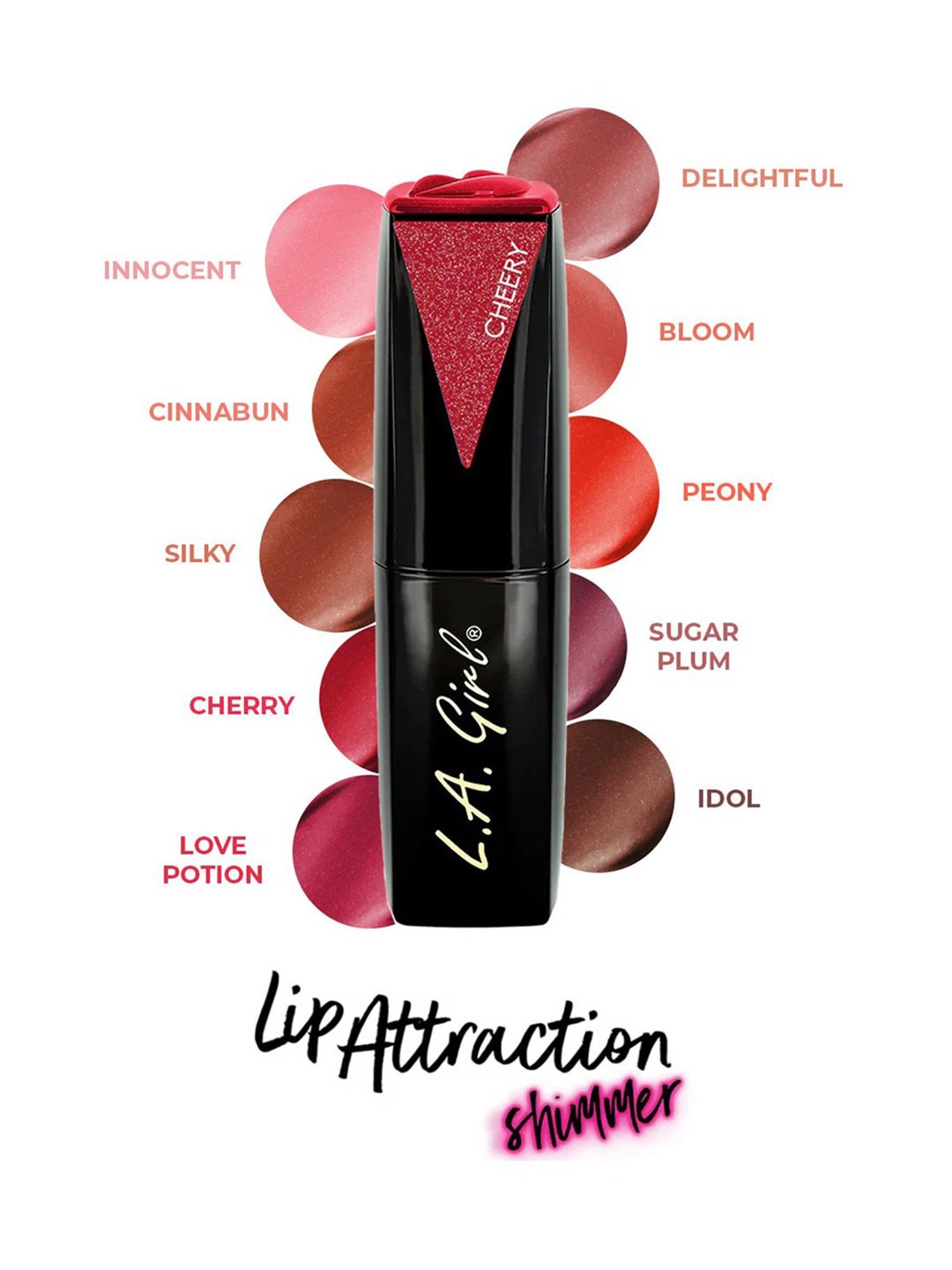 L.A. Girl Lip Attraction Lipstick Cheery - 3.2 gm