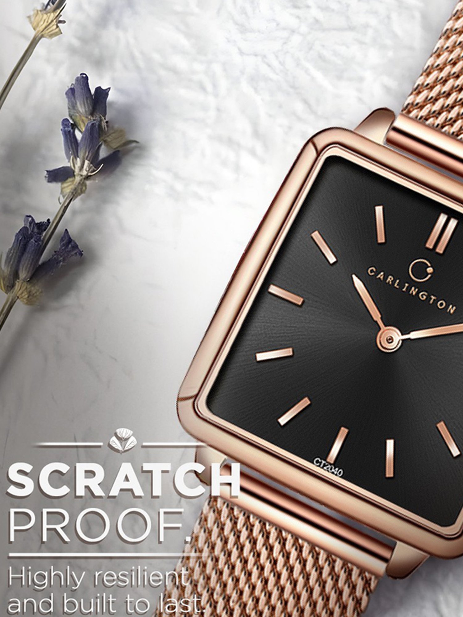 Carlington Iconic 2040 RoseBlack Analog Watch for Women