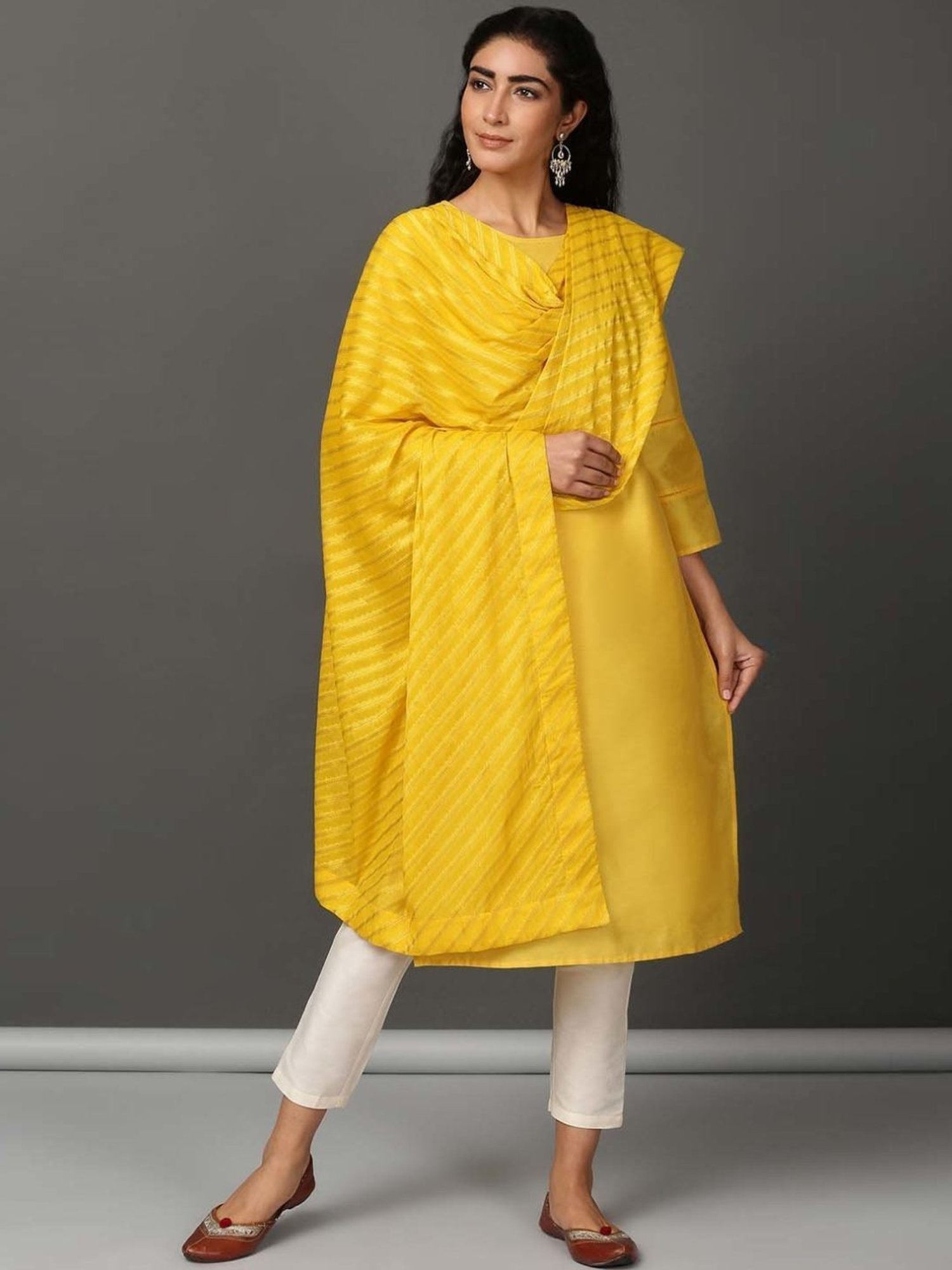 Nuhh Yellow Lets Toast Kurta and Pant Set with Dupatta