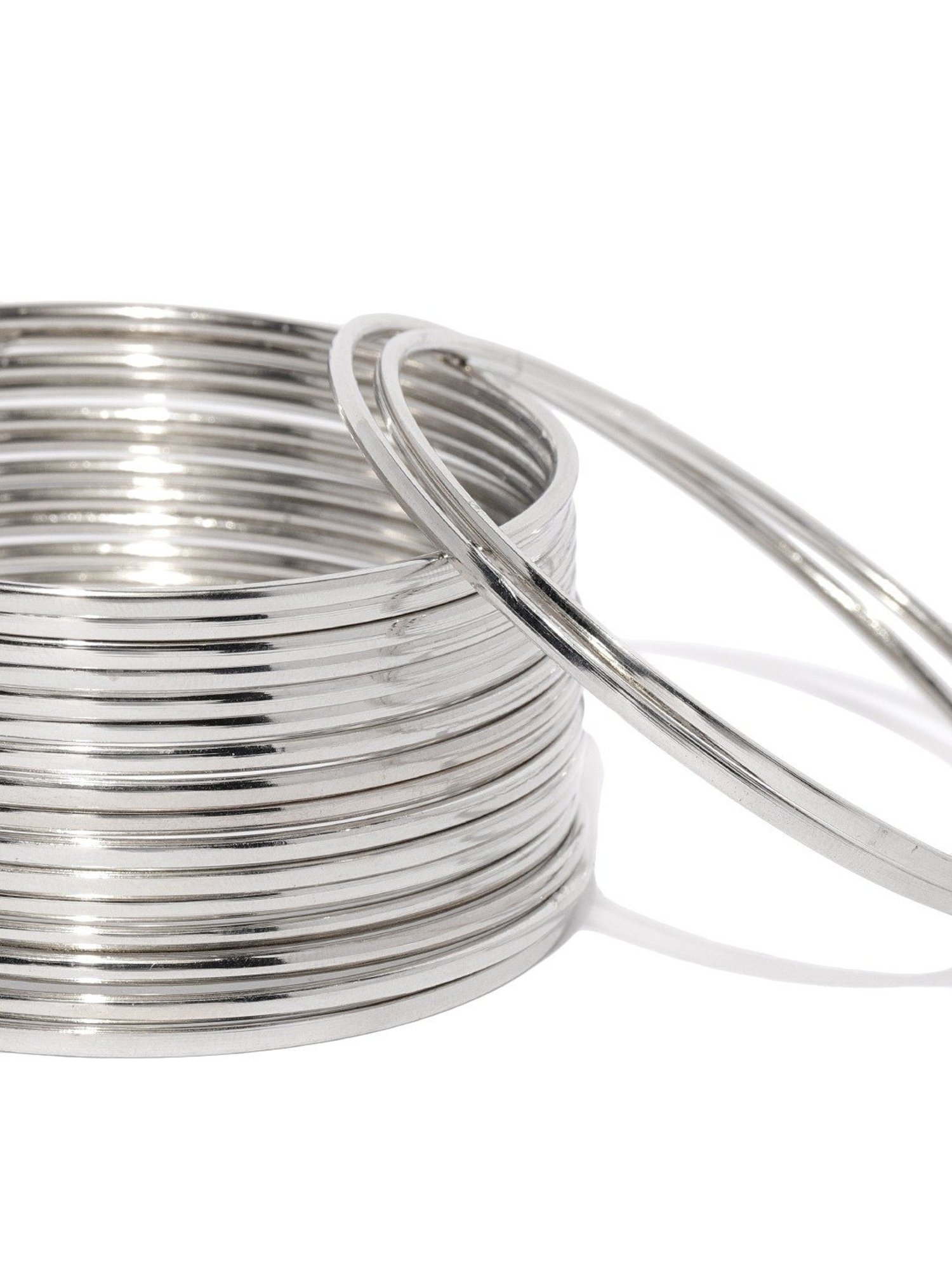 ToniQ Silver-Plated Metal Classic Bangle - Set Of 18