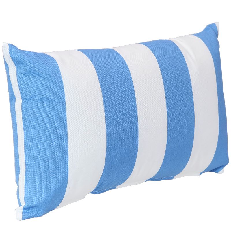 Sunnydaze Indoor/Outdoor Weather-Resistant Polyester Lumbar Decorative Pillow with Zipper Closure - 12" x 20" - Beach Bound Stripe - 2pk