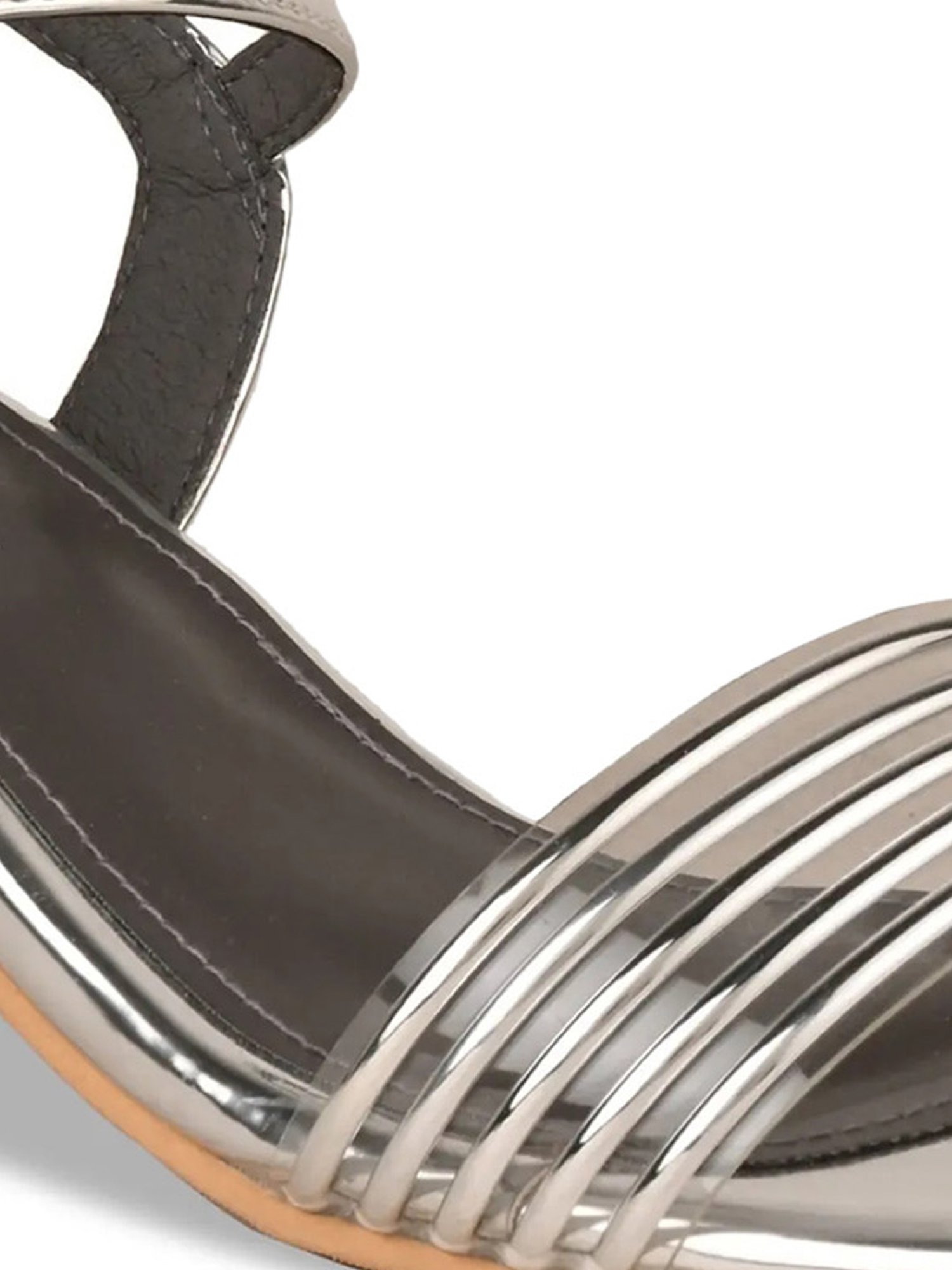 Rocia by Regal Women's Silver Ankle Strap Sandals