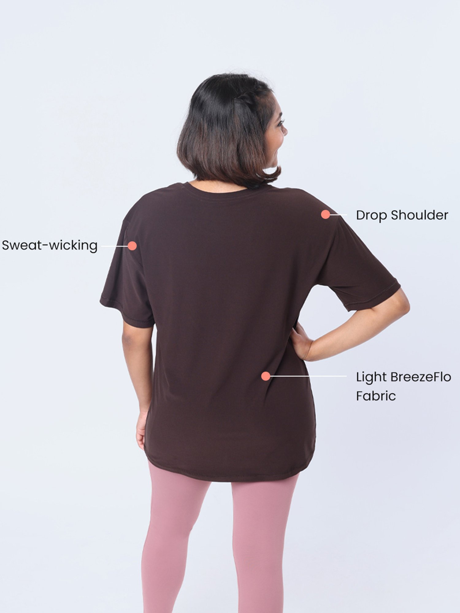 BlissClub Women Brown The Breezy Boyfriend Tee