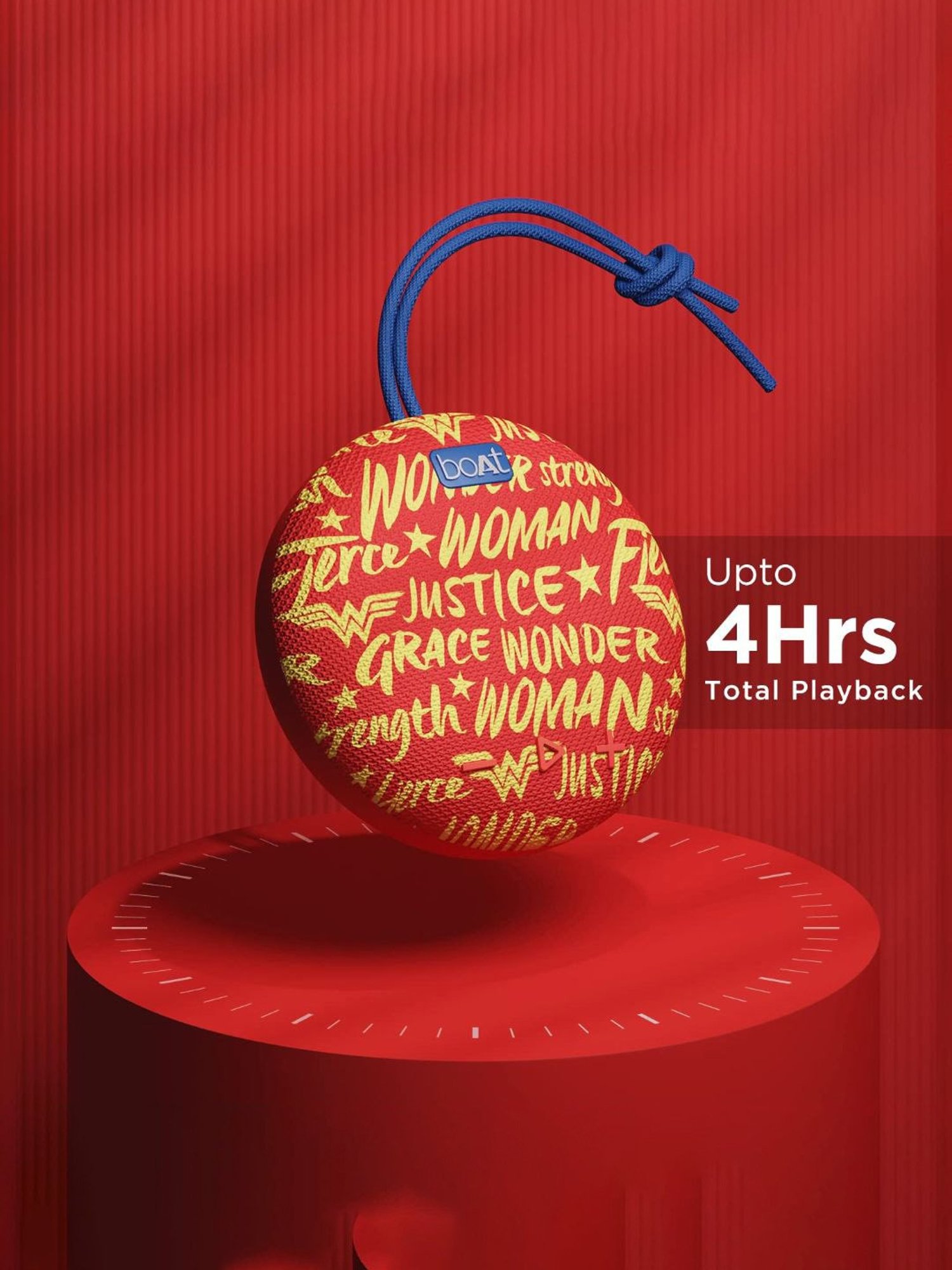 Boat Stone Superman Edition 5W Bluetooth Speaker with Upto 4H Playtime (Amazonian Red)