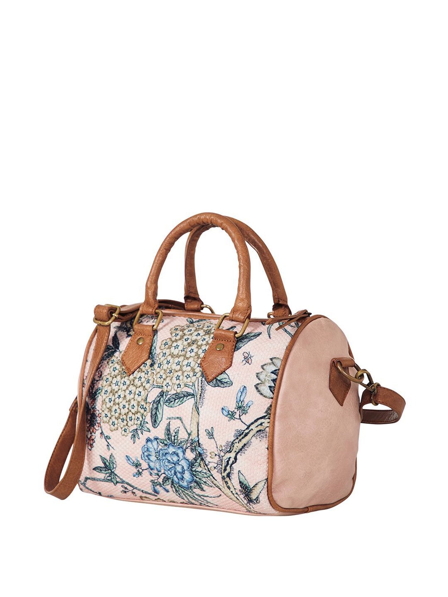Mona B Pink Printed Medium Handbag