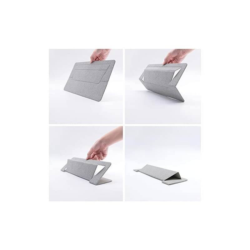 Flat Foldable Laptop Stand Invisible Lightweight Laptop Stand AntiSlide and Portable Notebook Stand Compatible with MacBookMacBook AirMacBook Pro Tablets and Laptops up to 154 Black