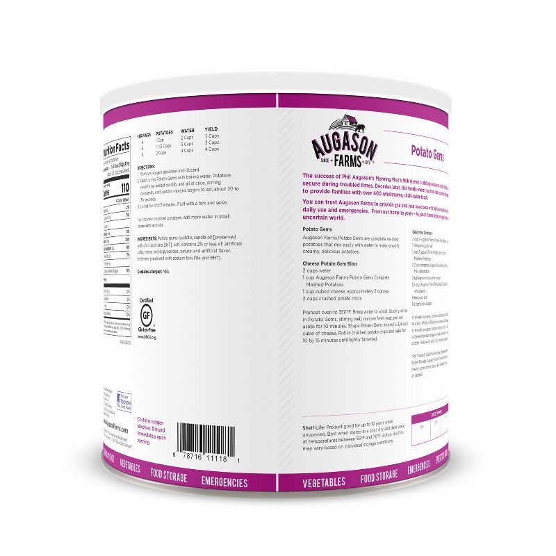 Augason Farms Gluten Free Potato Gems Complete Mashed Potatoes - 48oz