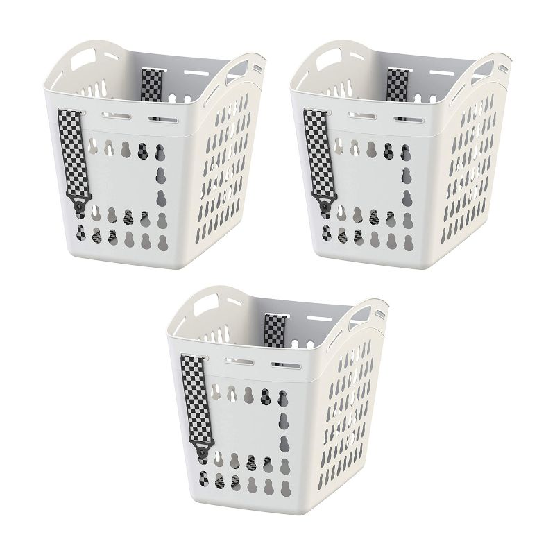 United Solutions Lightweight Hamper Basket with Shoulder Strap, White United Solutions Lightweight Flexible Laundry Hamper Basket with , White